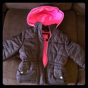 Pink Platinum Black Puffer Coat